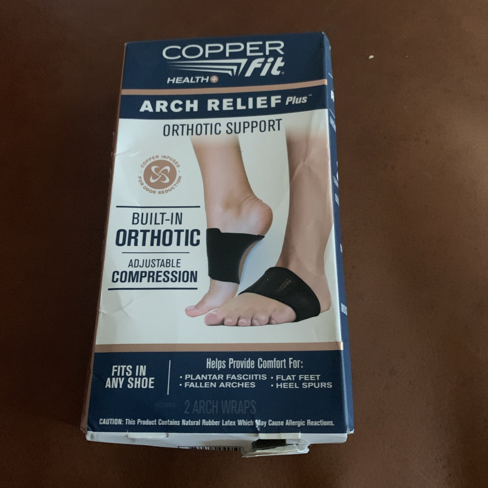 Copper Fit Health Unisex Arch Relief Plus with Built-In Orthotic Support – Black