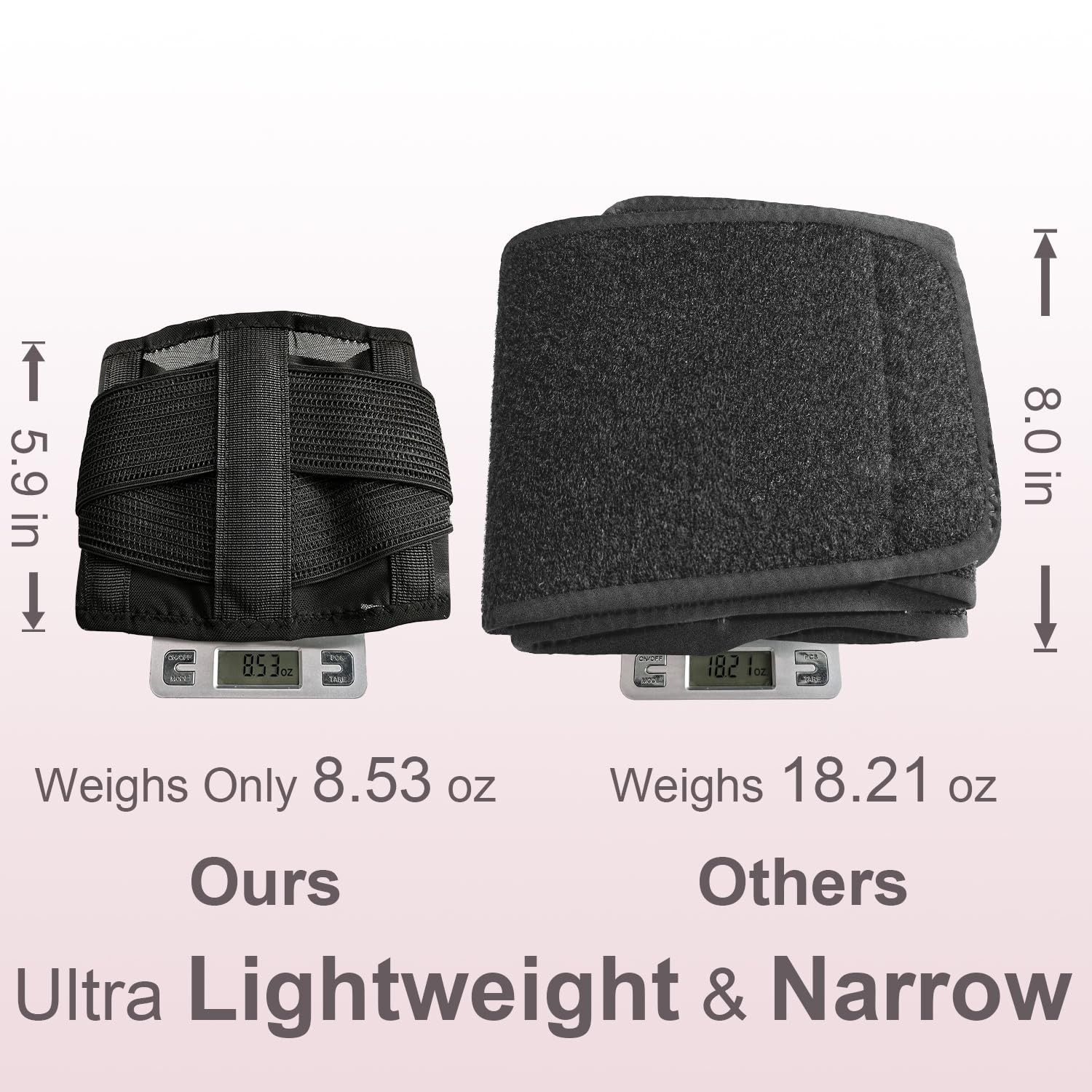 Ultra Breathable Thin Back Brace Lightweight Adjustable Lumbar Belt Sciatica