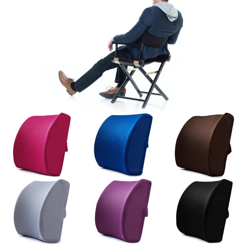 Lumbar Car Seat Back Support Cushion Memory Foam Waist Pillow Office Home Chair