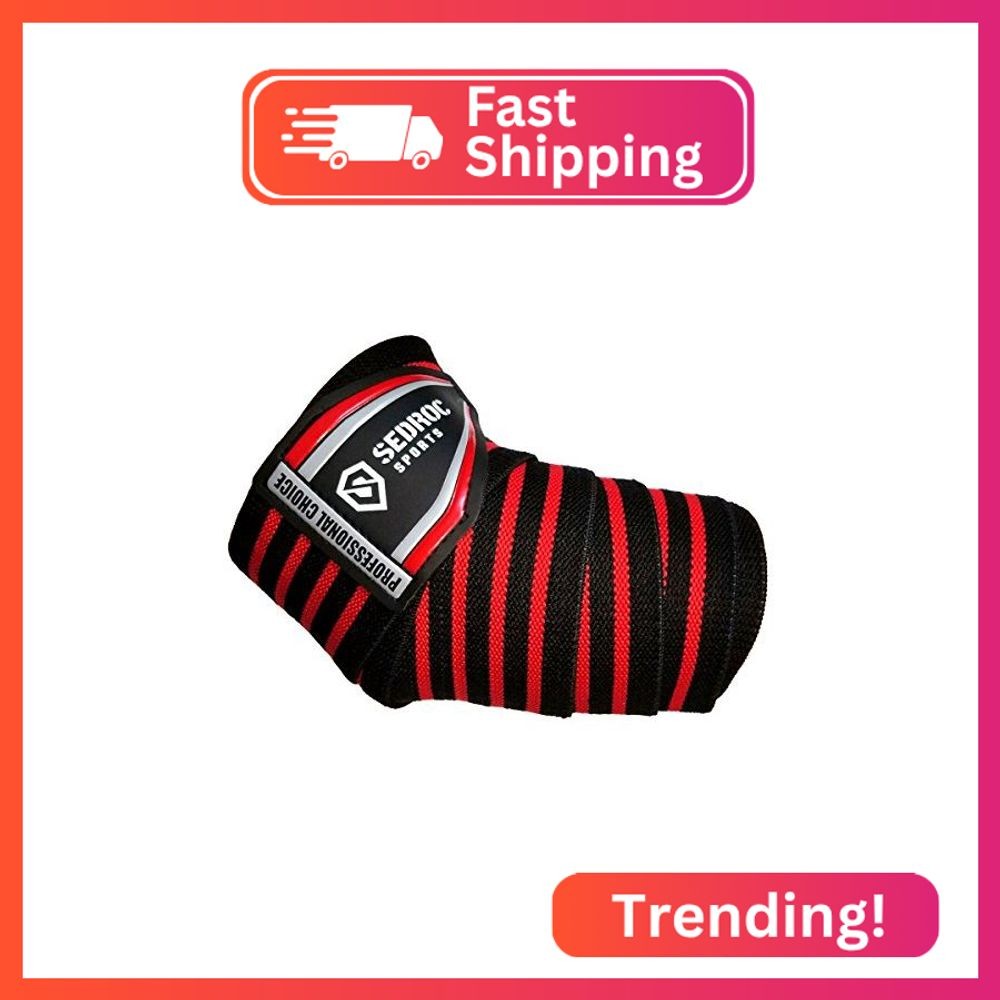 Sedroc Sports Professional Weight Lifting Elbow Wraps Powerlifting Support Sleev