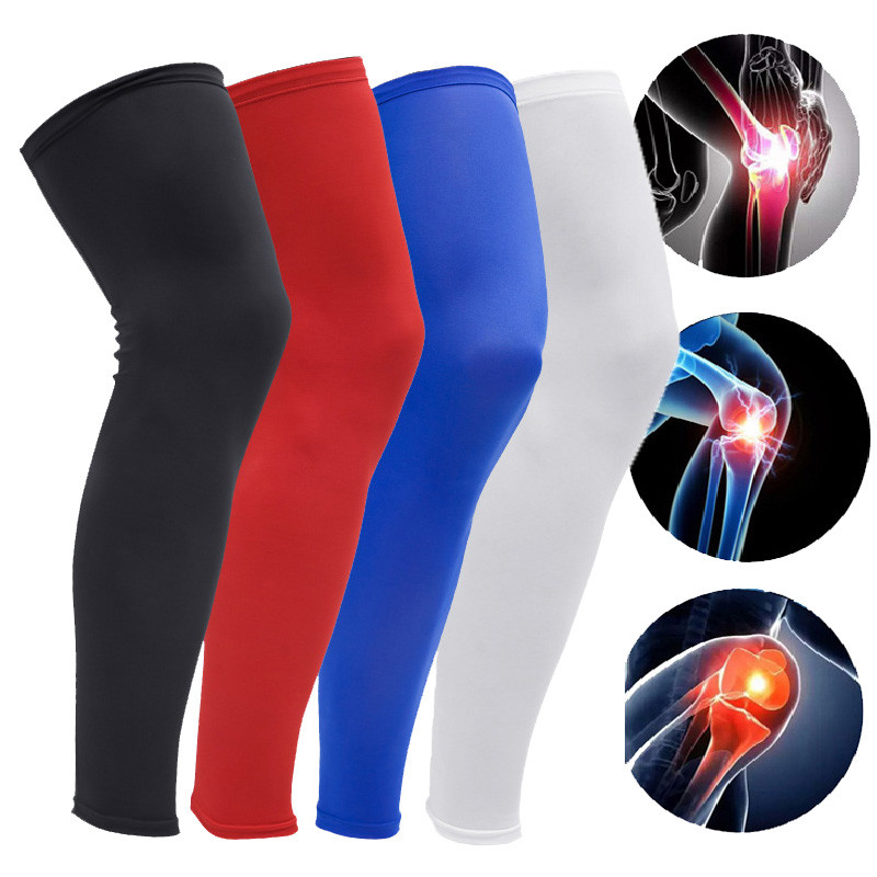 Sports Knee Support Crashproof Antislip Basketball Leg Long Sleeve Protect Gear