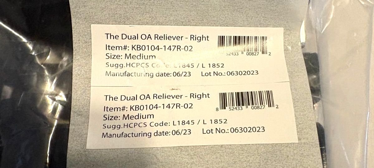 NEW Dr Med.l DRMS Dual OA Reliever Left & Right Knee Brace KB0104 Medium WITH EX