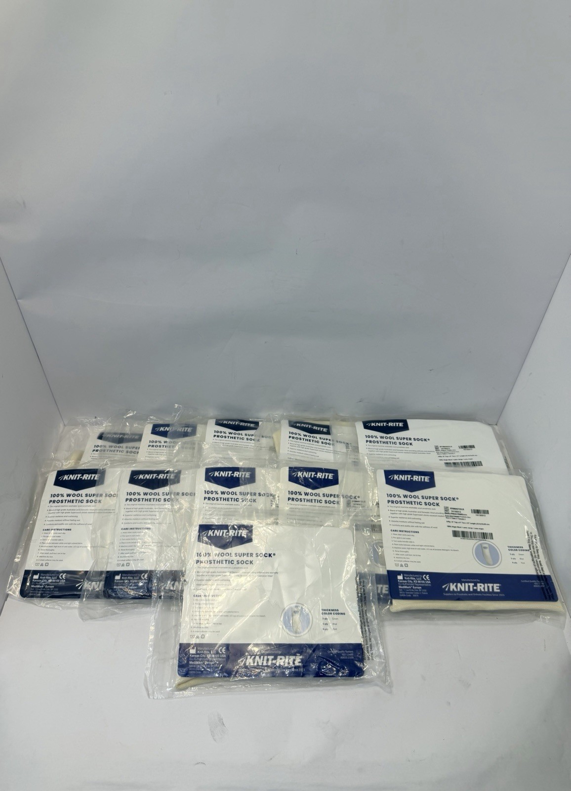 KNIT-RITE 100% WOOL SUPER PROSTHETIC SOCK LOT OF 11 BRAND NEW NEVER USED