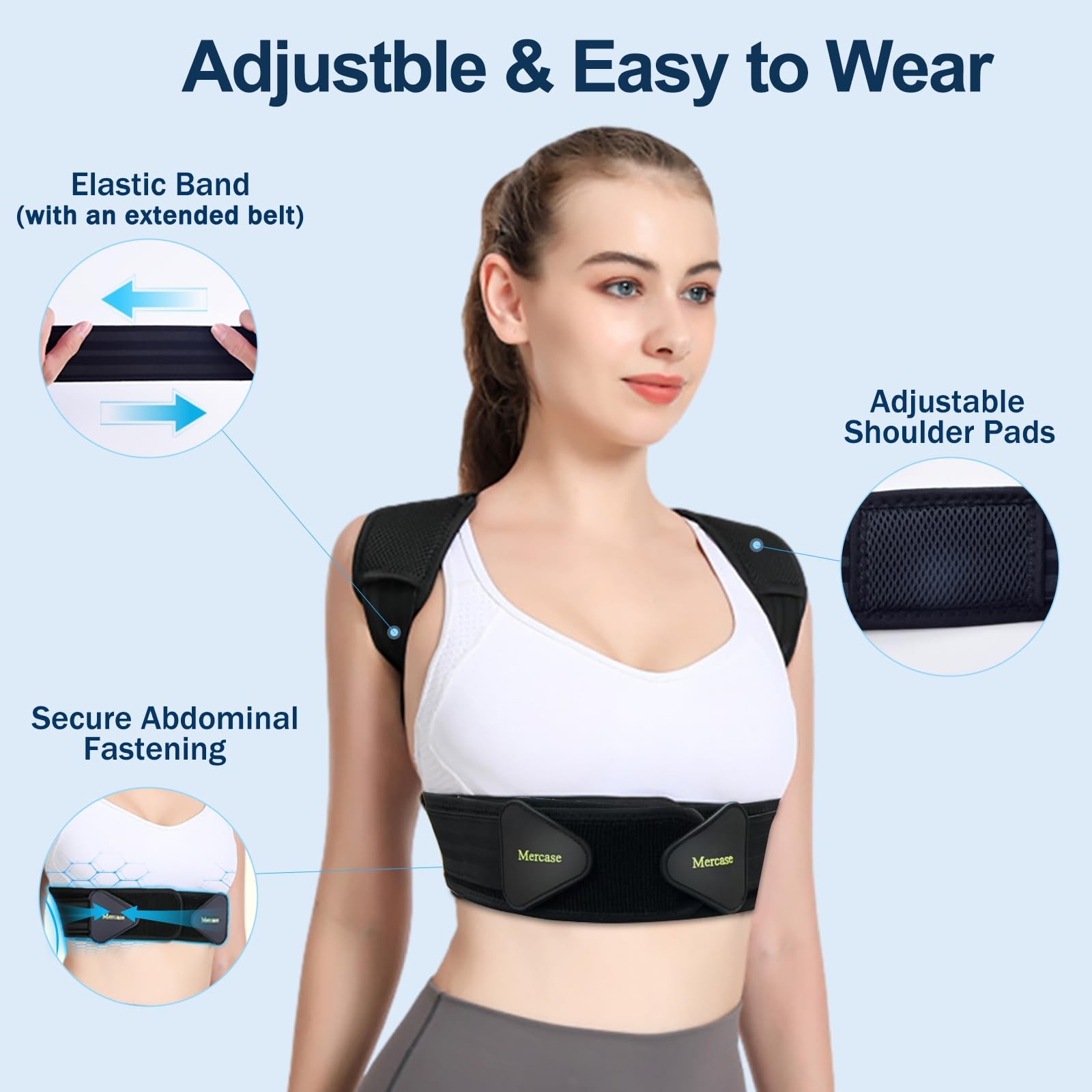 Mercase Professional Posture Large (Pack of 1), 32″-39″ Under bust L