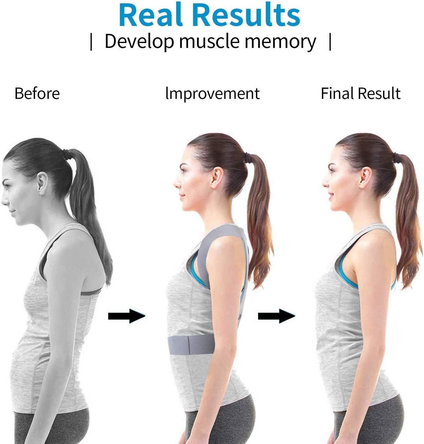 Emoly Posture Corrector for Men & Women – Adjustable Shoulder Posture Brace – Ad