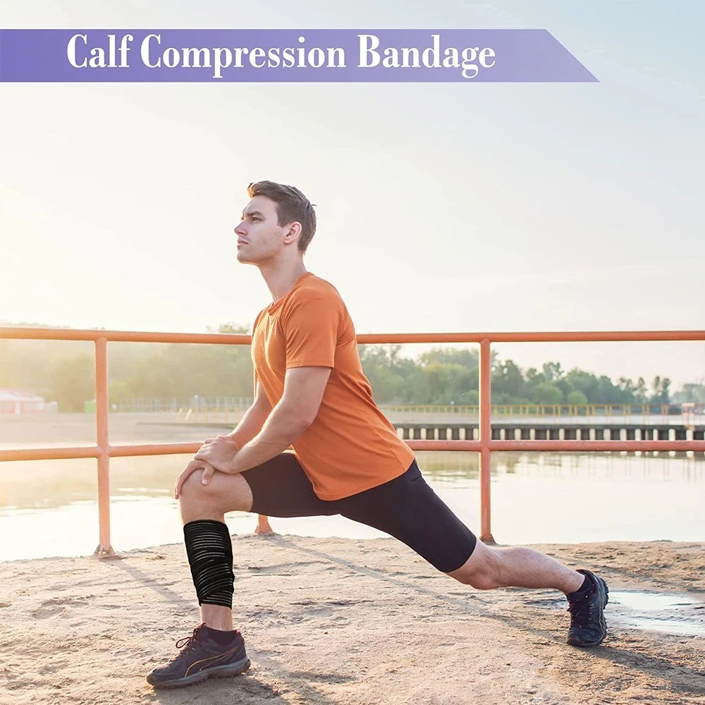 1 PCS Extra Long Elastic Knee Wrap Compression Bandage Brace , Adjustable Com…