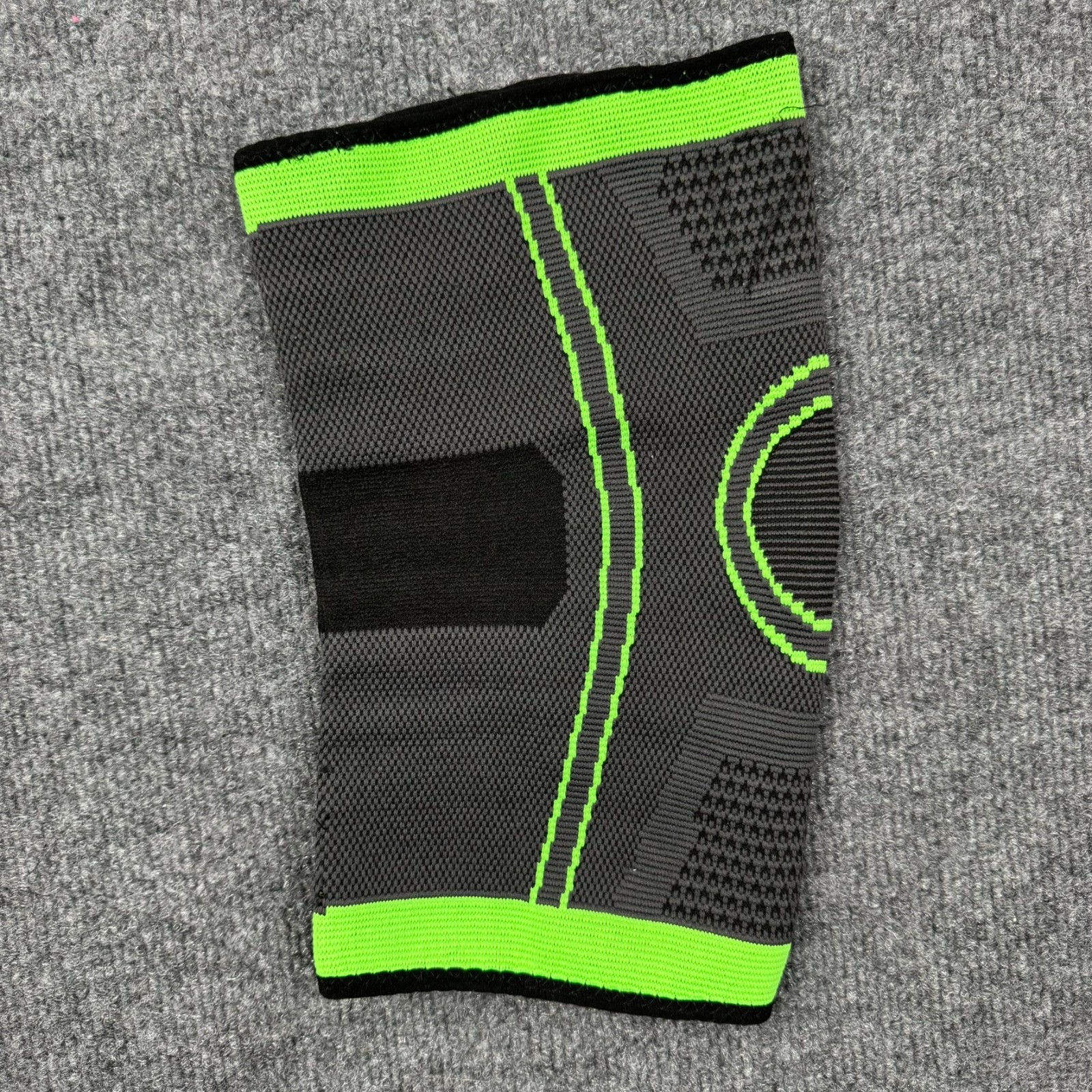 Professional Compression Knee Sleeve – Neon Green & Gray-High Elasticity Support