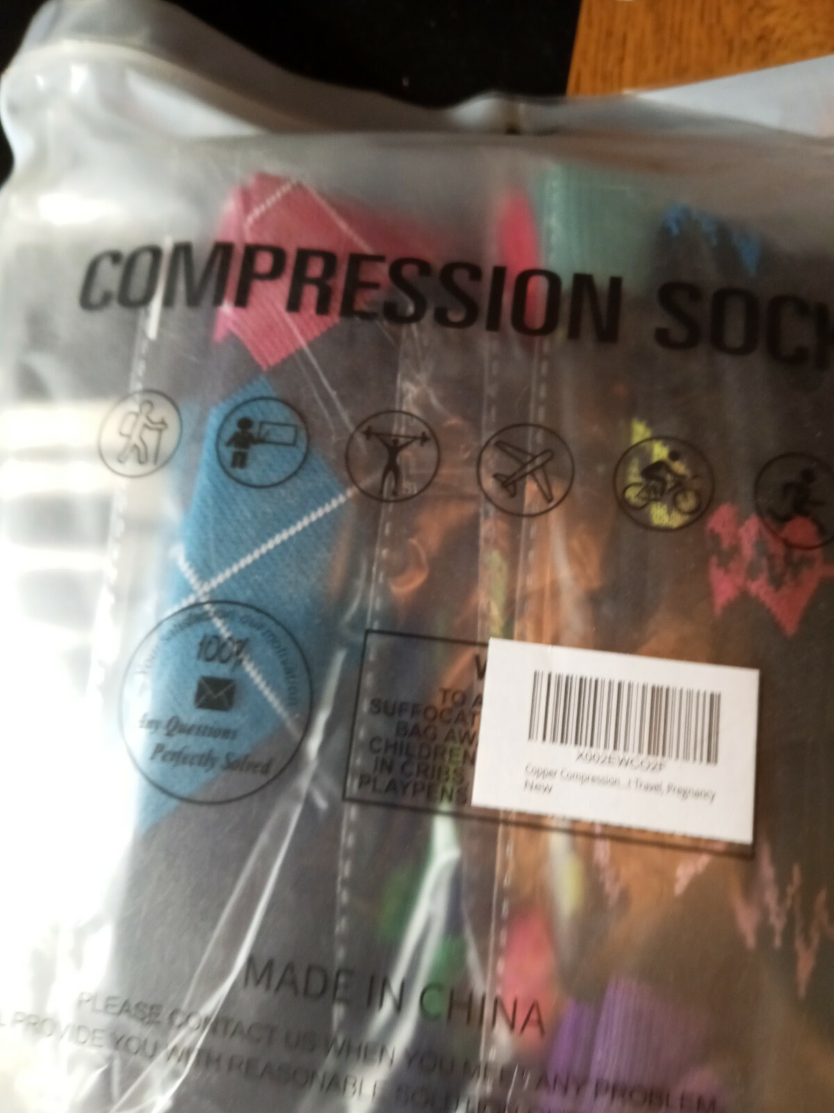 Compression Socks For Womens Men Stocking Running Support Fun colors nib