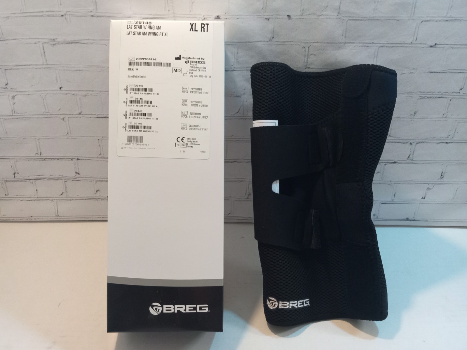 BREG 20145 Knee Brace Lateral Stability Hinged Air Mesh Right XL *FREE SHIPPING*