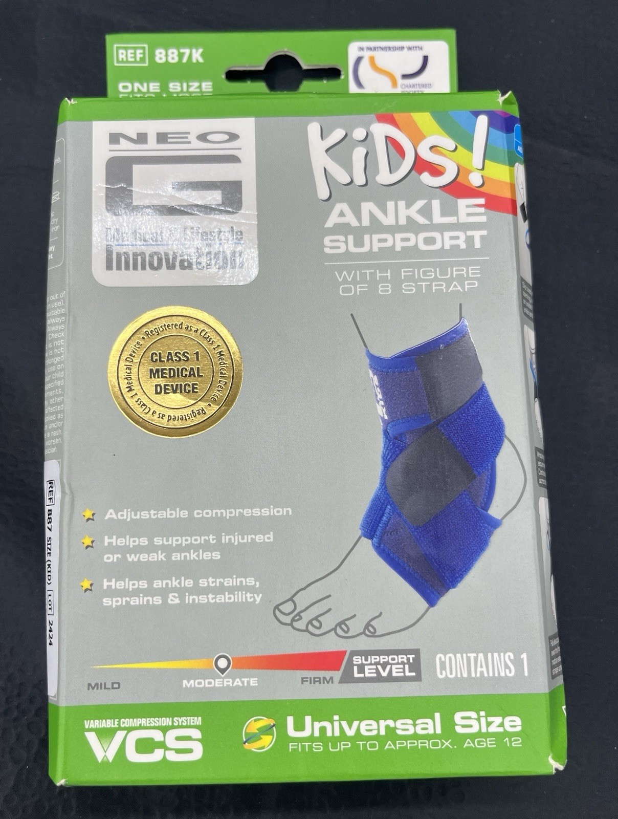Neo G Kids Ankle Support Moderate Support Level Universal Size Right or Left NEW