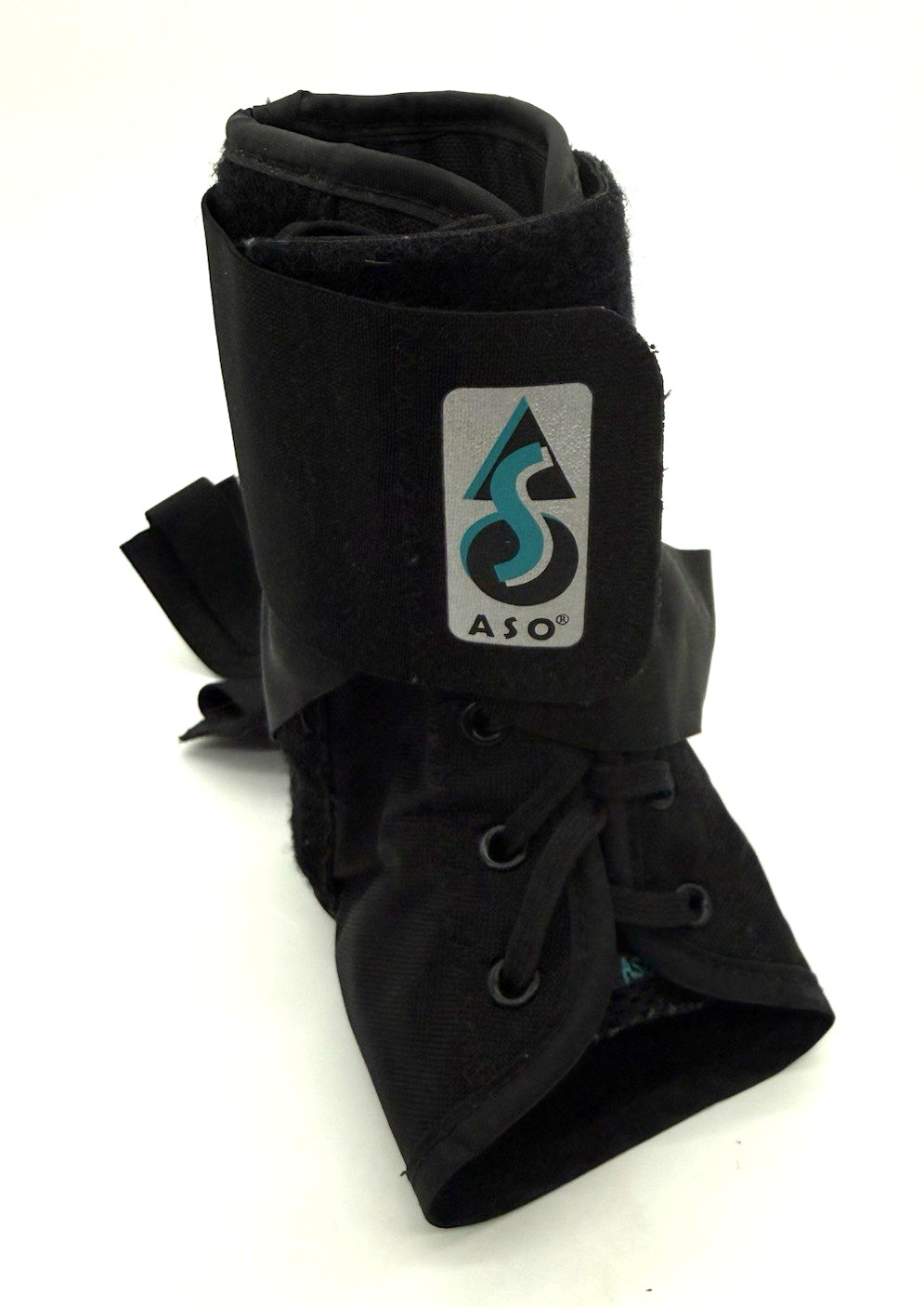 ASO Adjustable Ankle Brace Support Stabilization w/ Laces Black Size Large