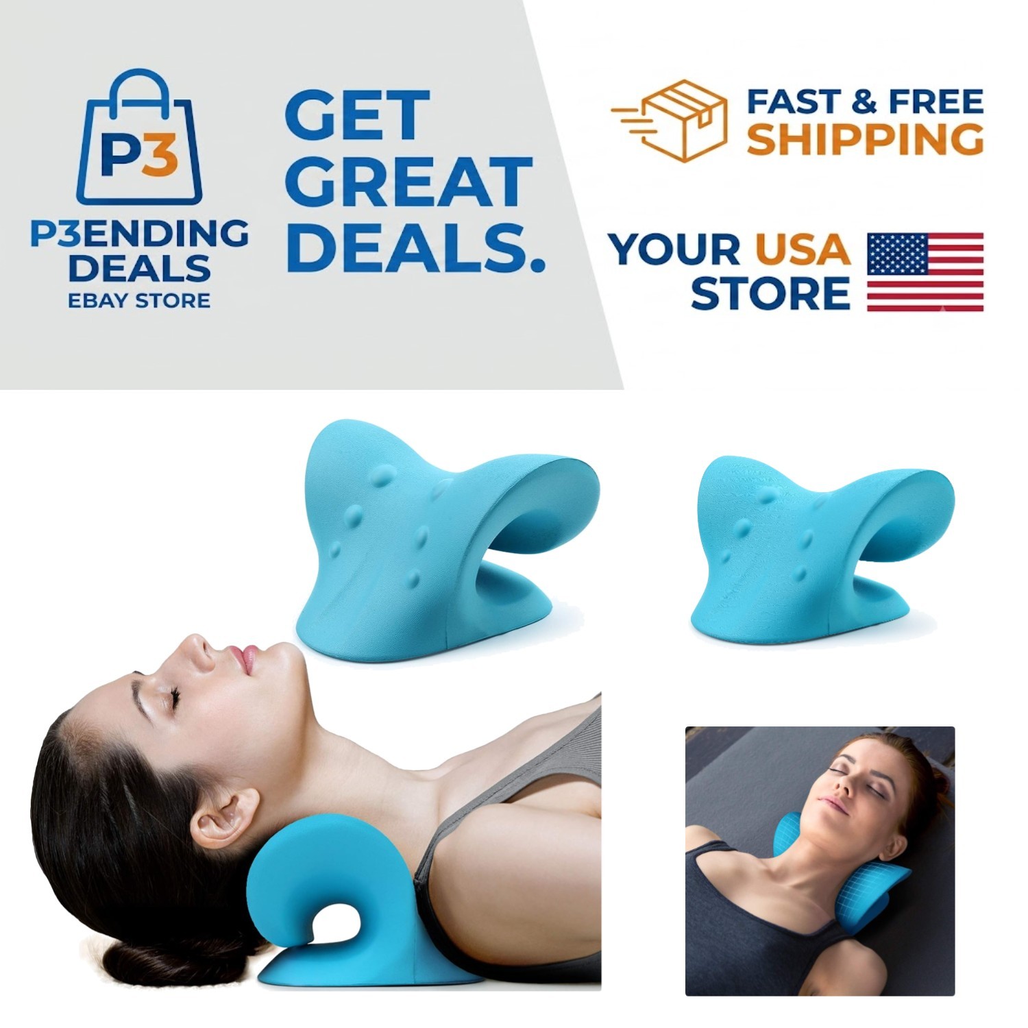 Memory Foam Cervical Traction Device for TMJ Relief – Portable Neck Stretcher