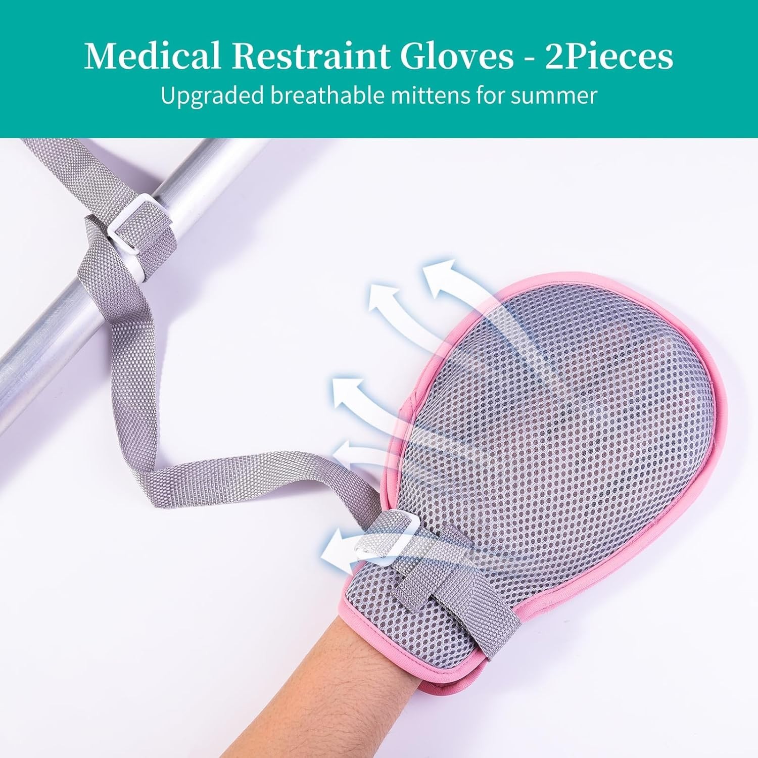 2-piece Adult medical restraint gloves – anti-grabbing gloves with grip plates