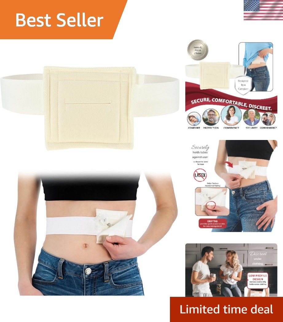 Comfortable G-Tube Holder for PEG & J Tubes – Adjustable, No Latex (SM 30-45 in)