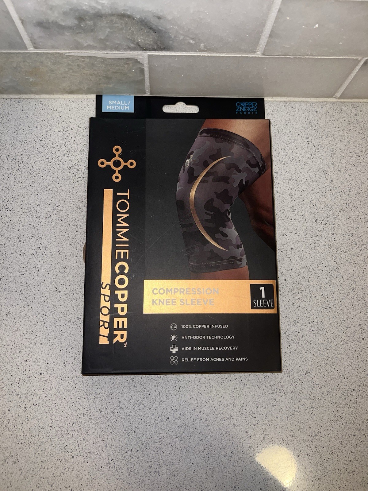 Tommie Copper Sport Compression Knee Sleeve Black Small/Medium 1 Count per Pack