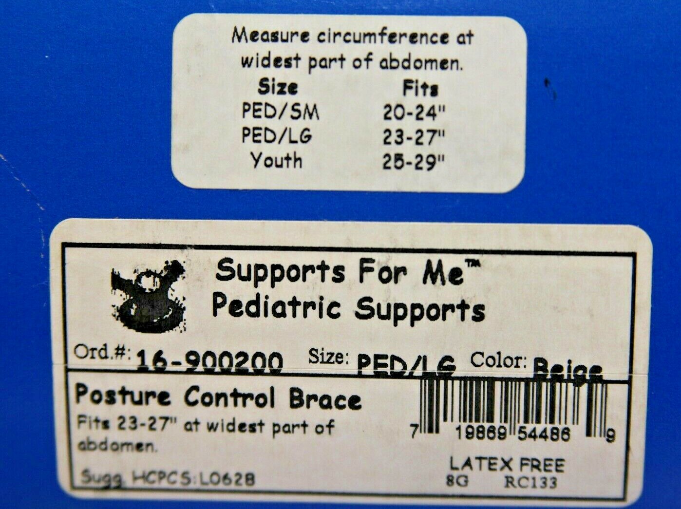 FLA Ortho Soft Form Back Posture Control Brace Pediatric & Youth sizes Beige