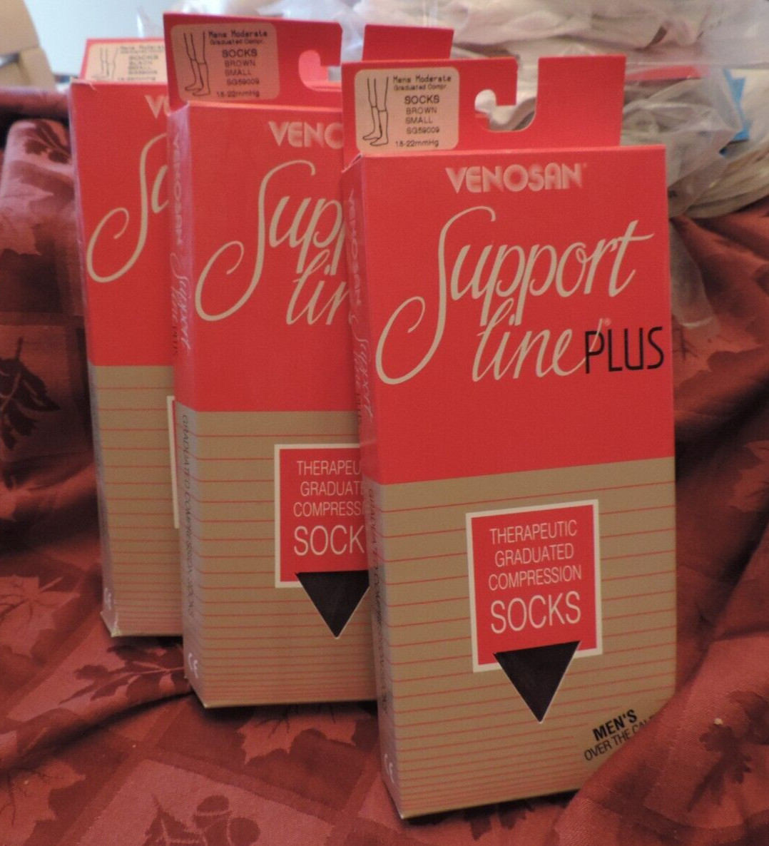VENOSAN 18-22MMHG COMPRESSION SOCKS MEN’S OVER THE CALF SMALL BROWN SG59009 #2