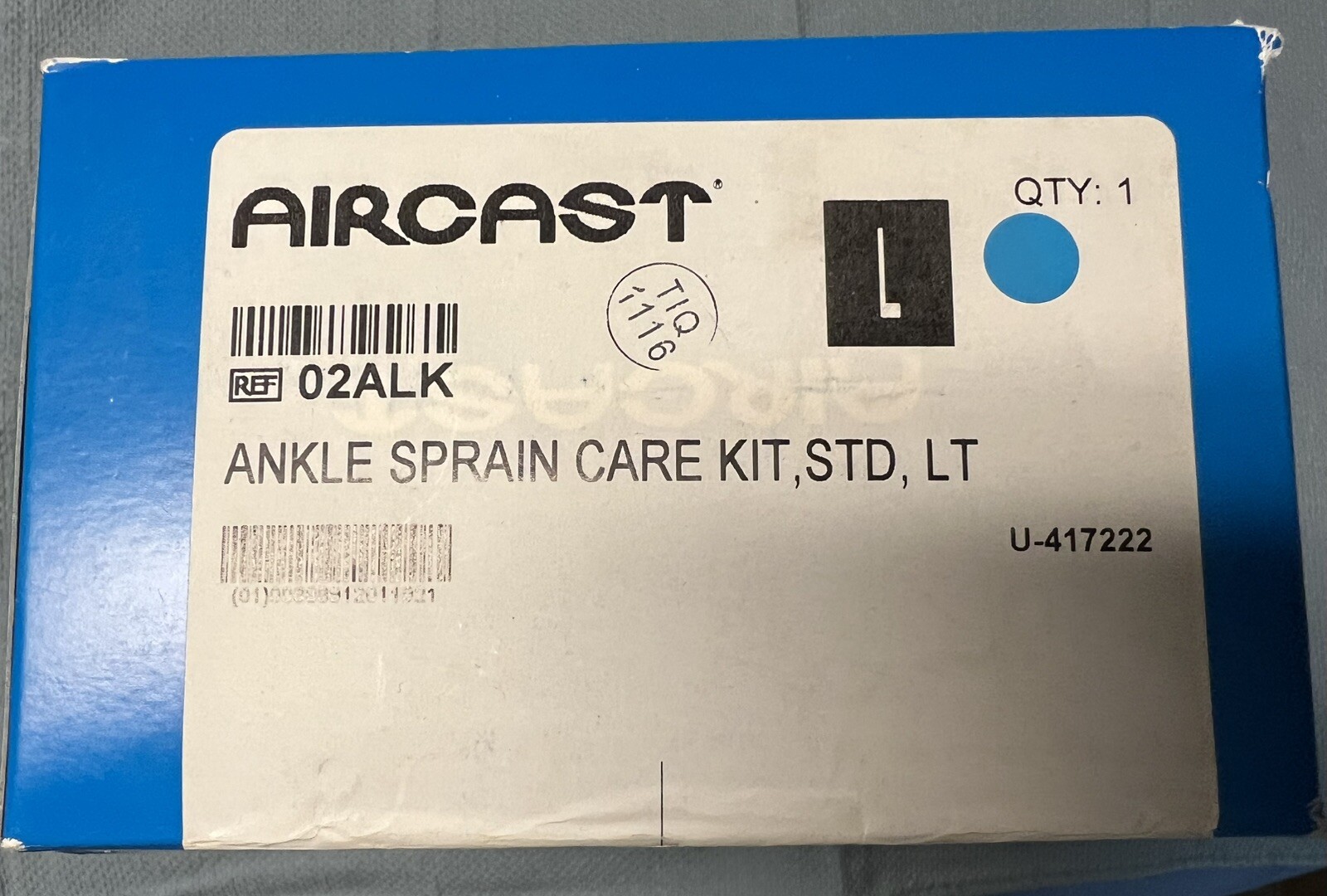 Aircast 02ALK Ankle Sprain Care Kit, STD, LT, New, Free Shipping