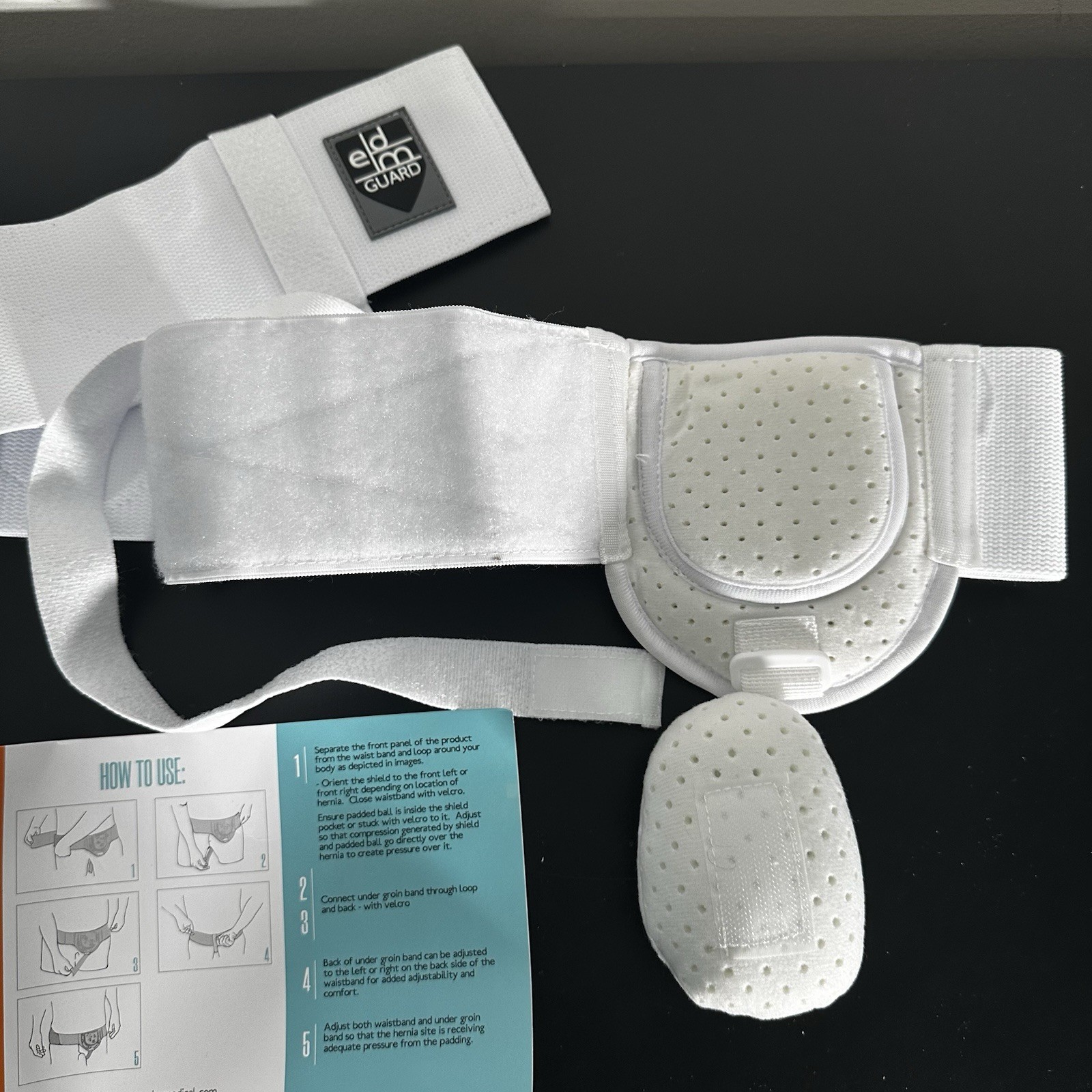 Everyday Medical Inguinal Hernia Support for Men Post Surgery S/M White