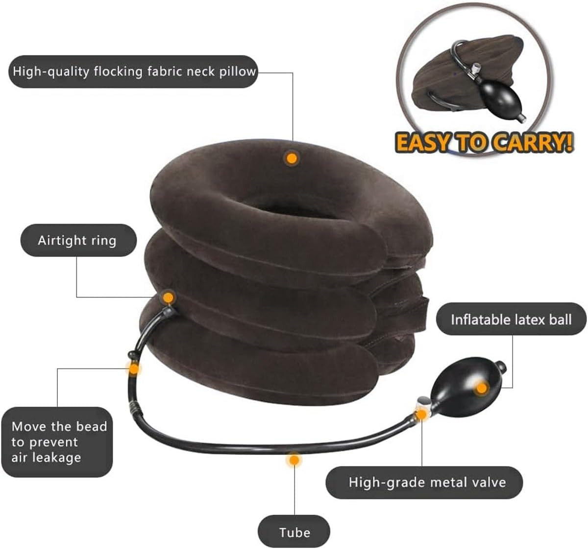 Cervical Neck Traction Device for Instant Neck Pain Relief – Inflatable & Adjust