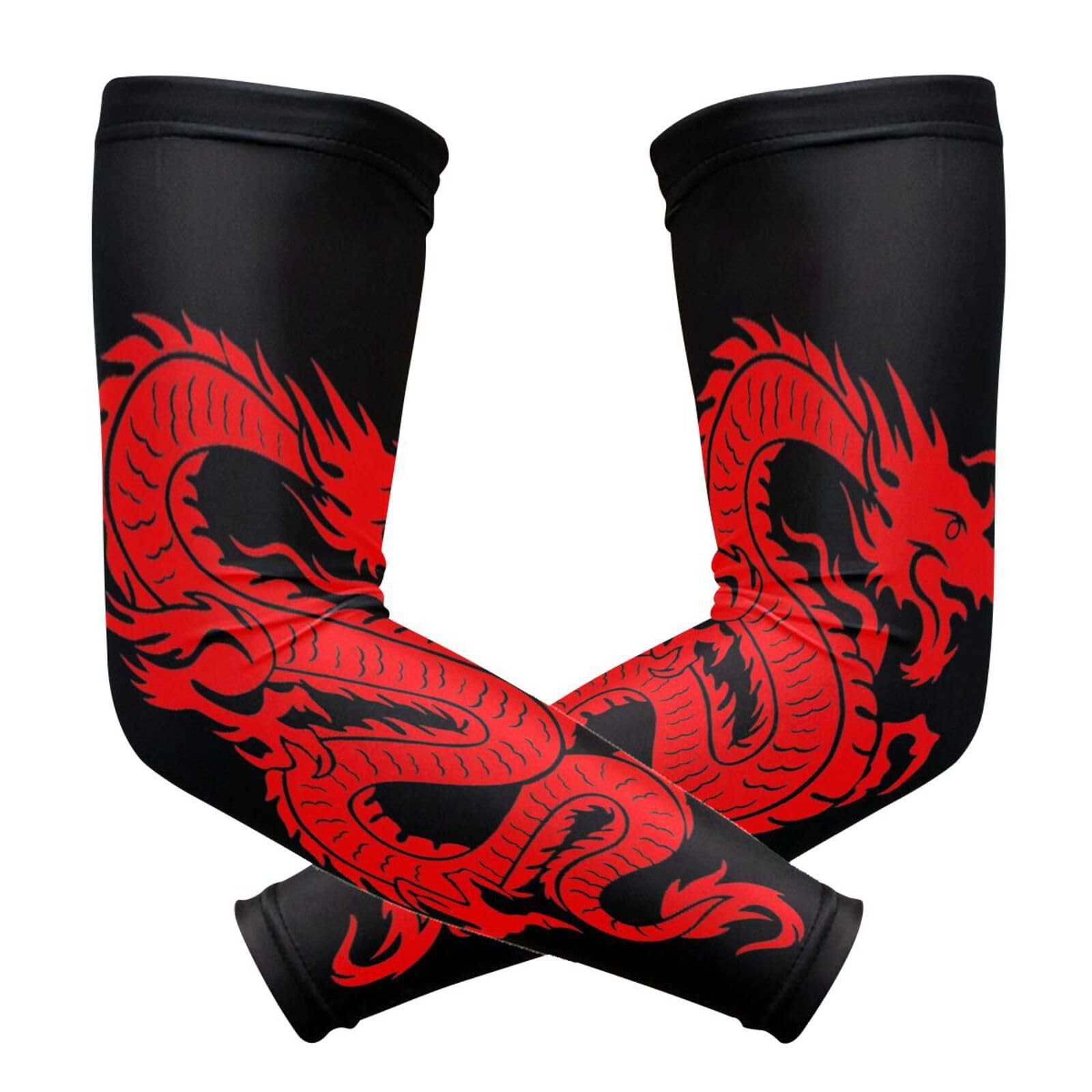 Red Dragon Cooling Arm Sleeves Cover Uv Sun Protection for Men Women Running …