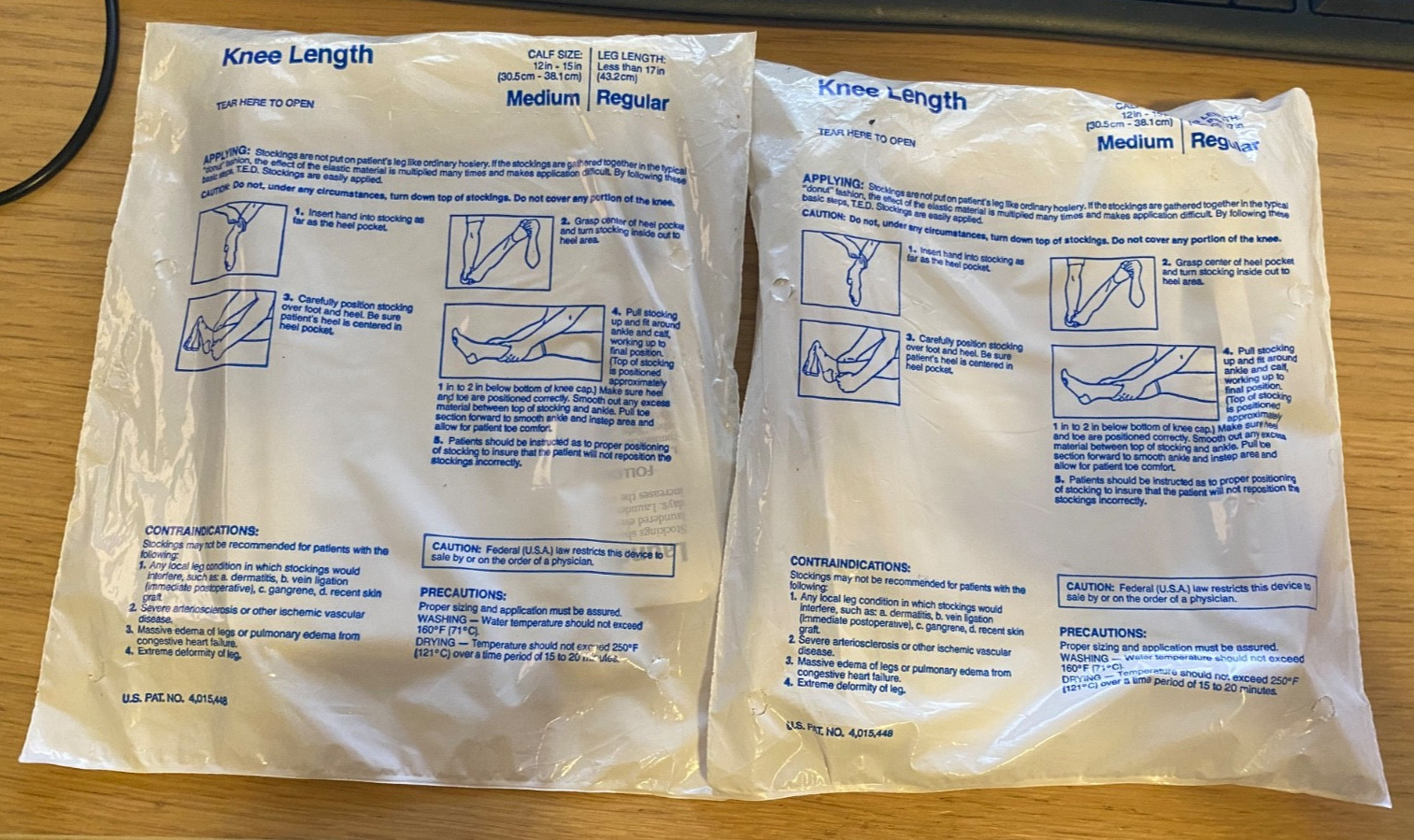 Lot Of 2 Kendall TED Anti-Embolism Stockings Size Medium Regular Knee Length