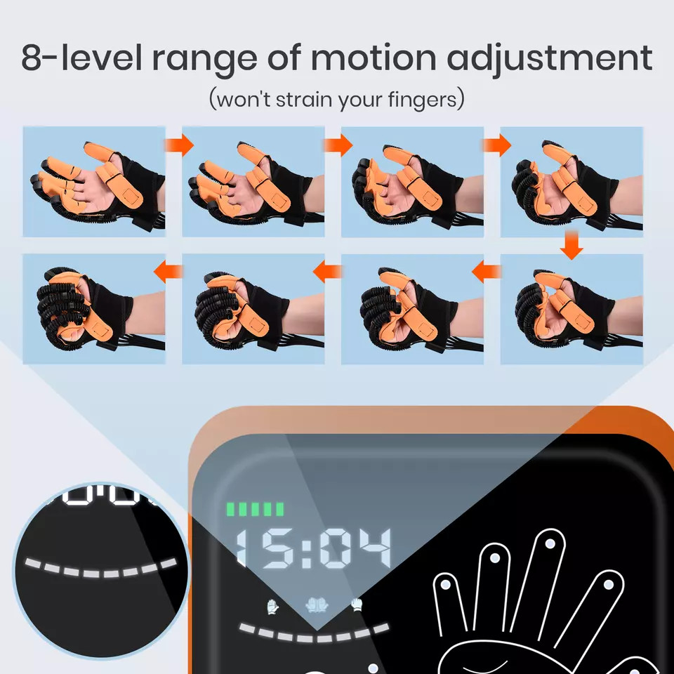Hand Rehabilitation Robot Glove (LEFT, XL) Upgraded Training Finger Strengthener
