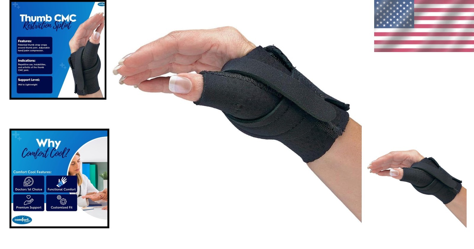 Lightweight Thumb Support for Arthritis Relief and Tendinitis – Left Medium