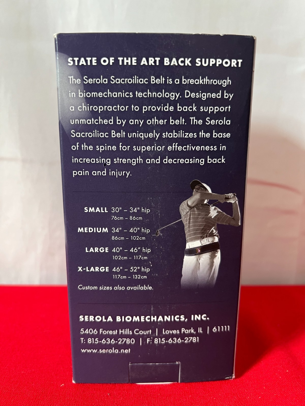 Serola Biomechanics Sacroiliac Belt Large 40″-46″ Hip Back Support USA Brand New