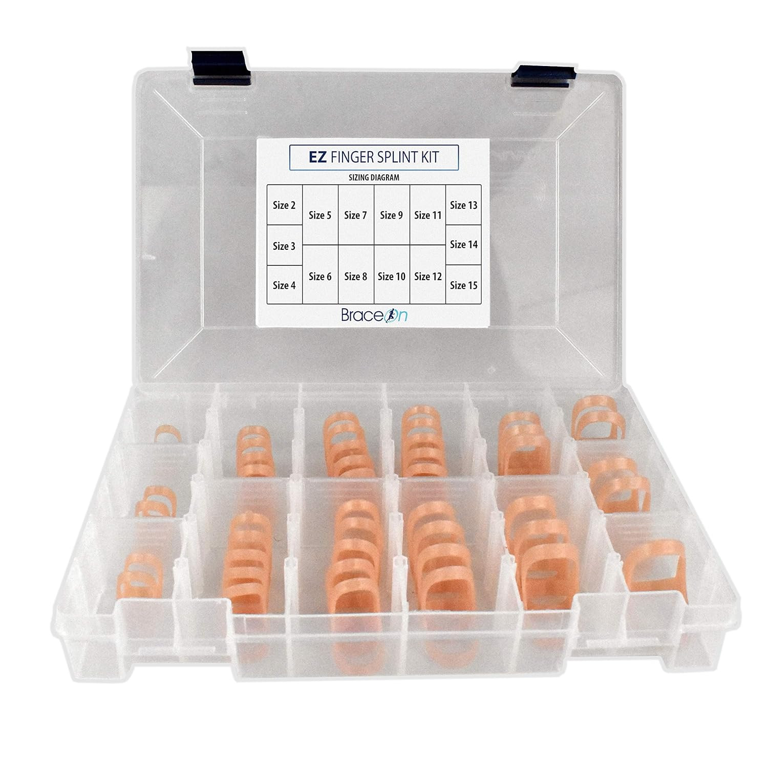 44 Unit EZ Finger Splint Kit – Universal Finger Brace with Adjustable Fit, Trigg