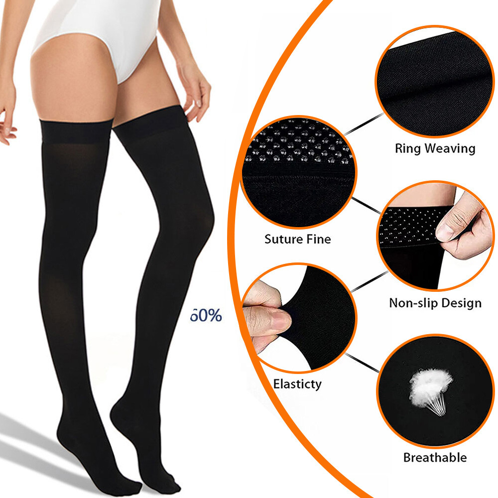 Medical Compression Stockings 23-32 mmHg Prevent Thigh Length Socks Women Men