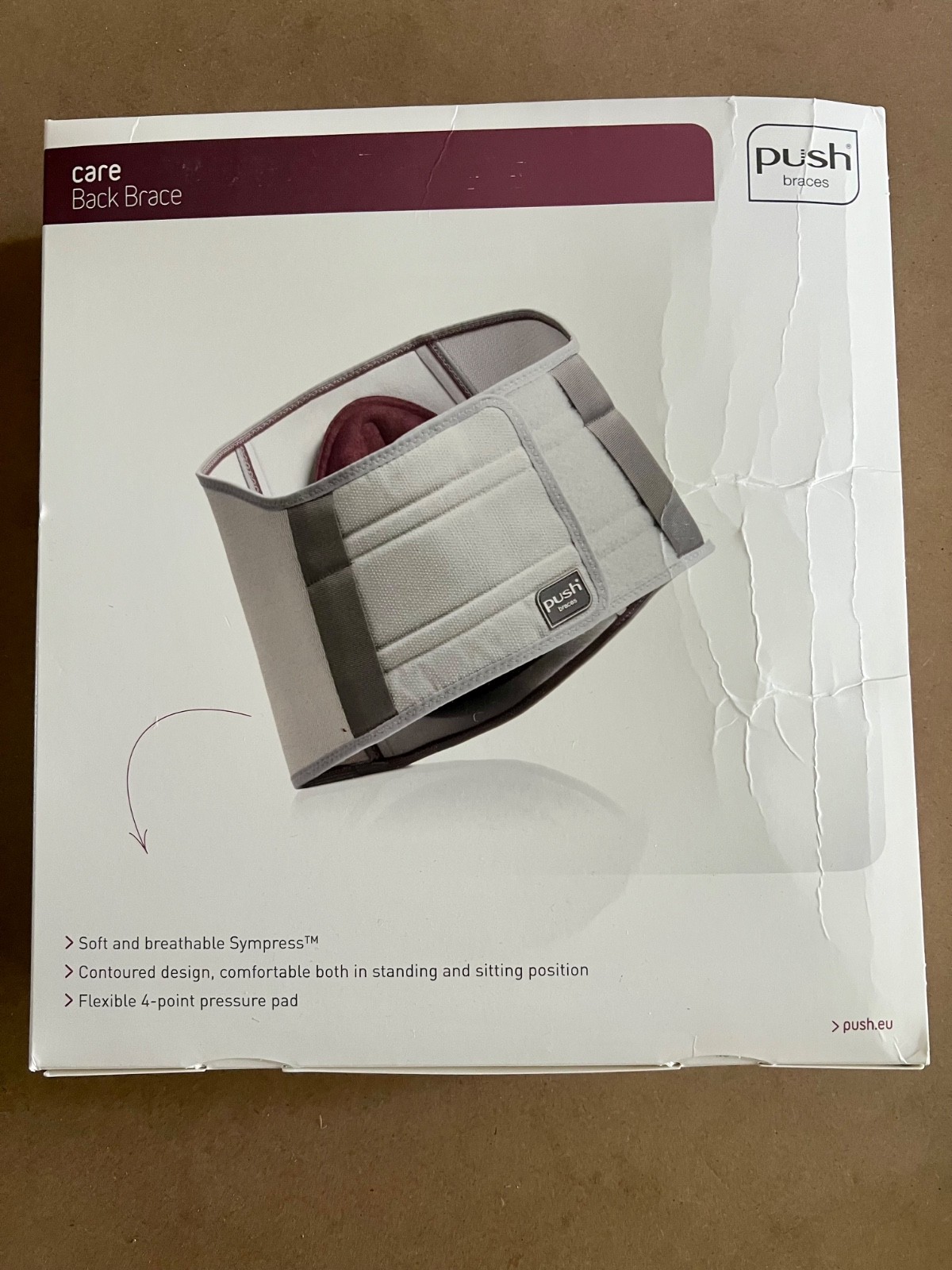 Push Back Brace Size 1 NEW in Box Gray and Purple