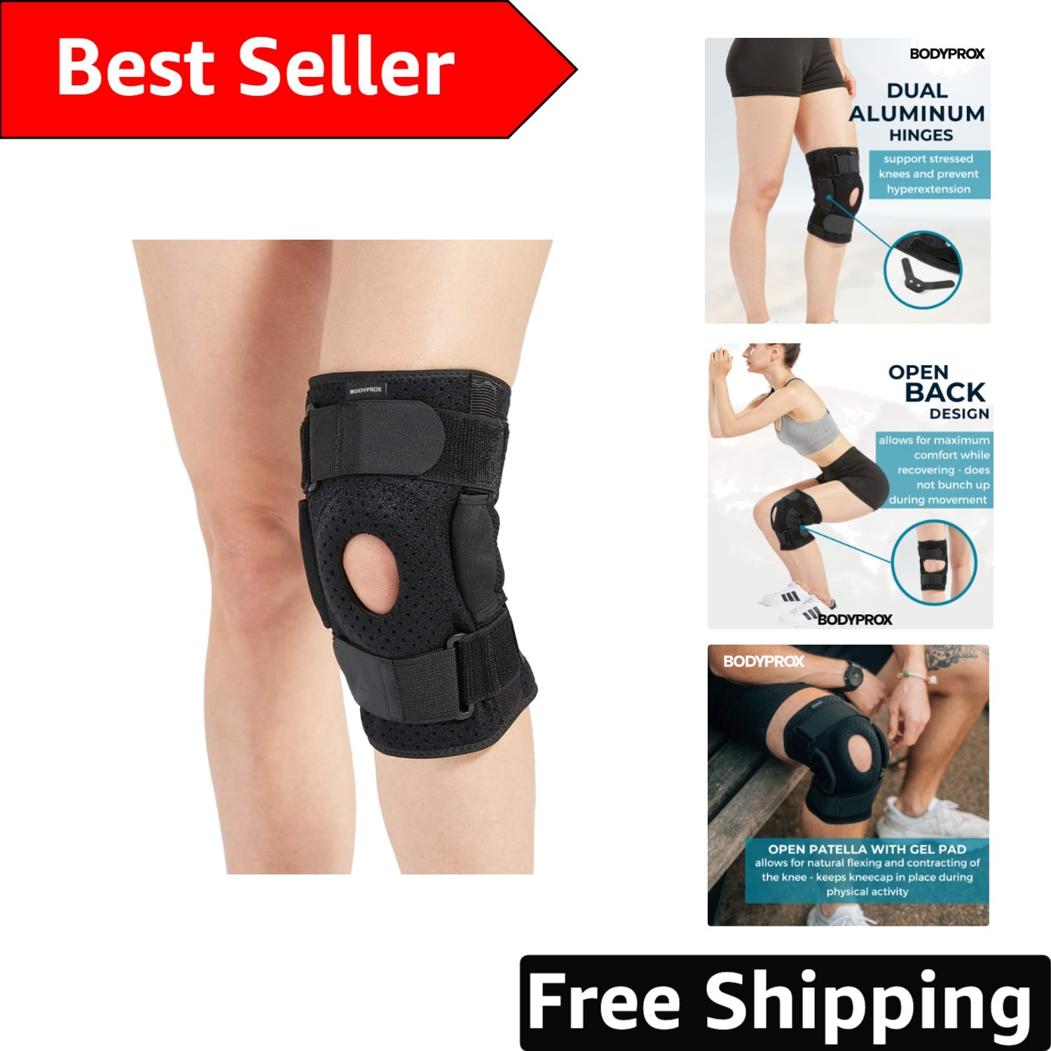 High-Grade Hinged Knee Support | Open Patella Design for Ultimate Comfort Relief