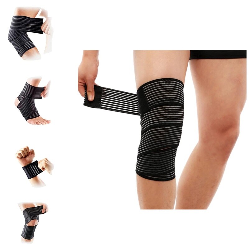 Elastic Knee Wrap Compression Support Bandage Ankle Joint Pain Athletic Use