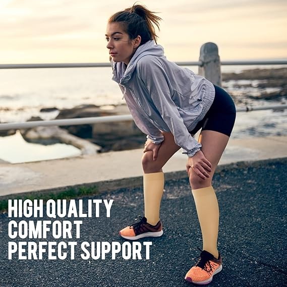 5 Pairs Copper Compression Socks 20-30mmHg Graduated Support Mens Womens S/M-XXL