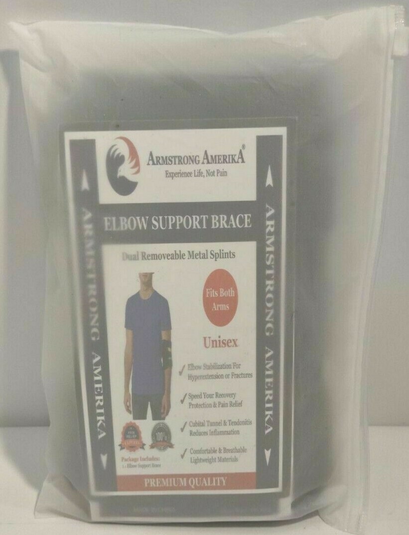 Armstrong Amerika Elbow Support Brace Stabilizer Either Arm Black NEW