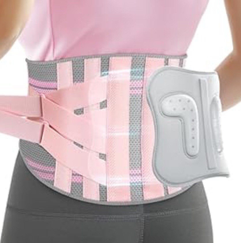 Back Brace Support Belt for Lower Lumbar Pain Relief for Women~PINK~SZ Medium