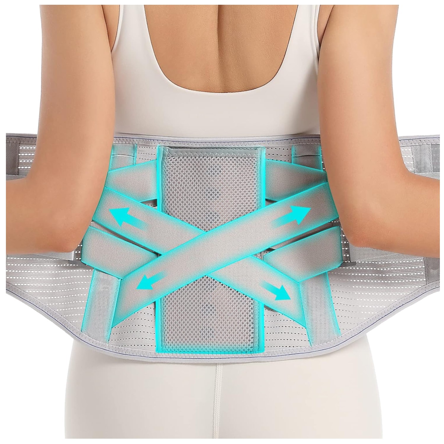Lower Back Pain Brace – Adjustable Lumbar Support, Grey XXL