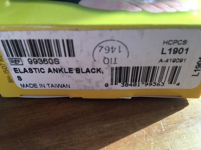 BELL-HORN ELASTIC ANKLE SUPPORT SMALL 7-8.5″ BLACK BRAND NEW IN BOX