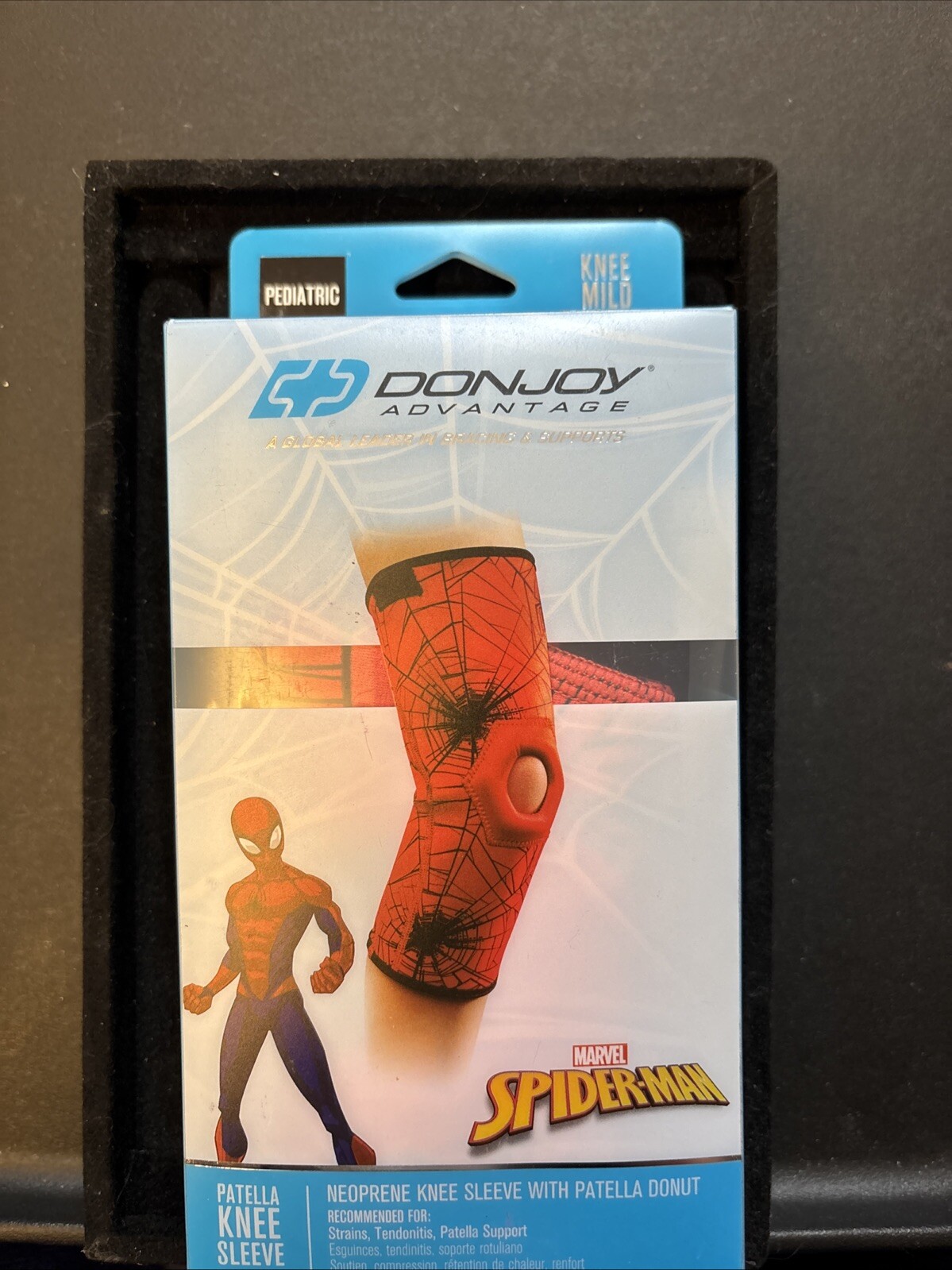 DonJoy Spiderman Neoprene Patella Knee Sleeve Pediatric Size
