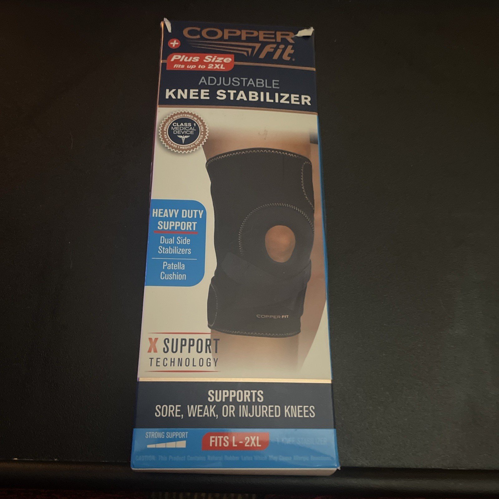 Copper Fit Compression Knee Stabilizer Size L/2XL