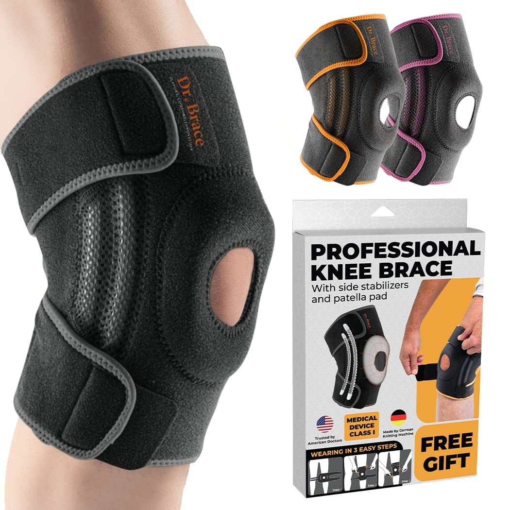 Dr. Brace Elite Knee Brace Side Gel Pads For Maximum Knee Pain Support And