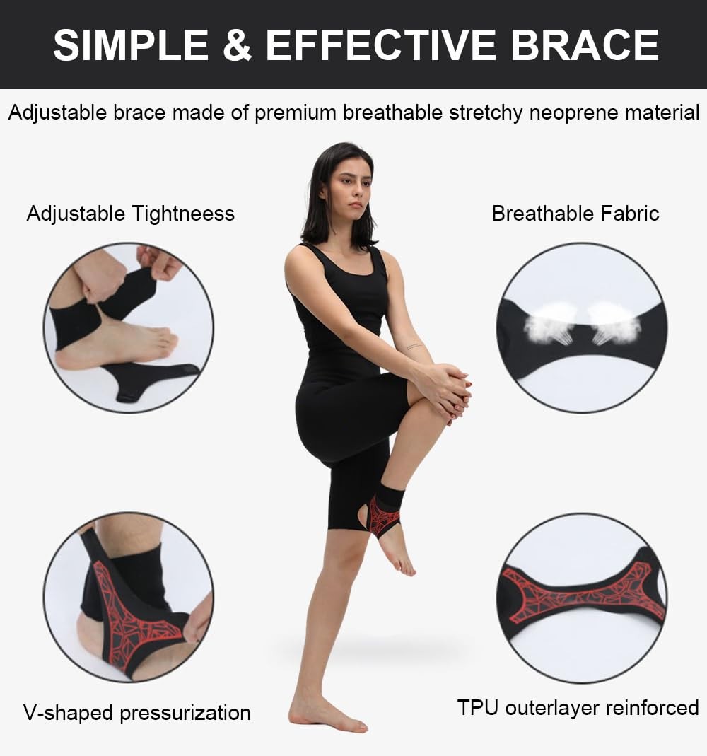 Ankle Brace Elastic Support Compression Sleeve Plantar Fasciitis Pink S/M 2 PCS