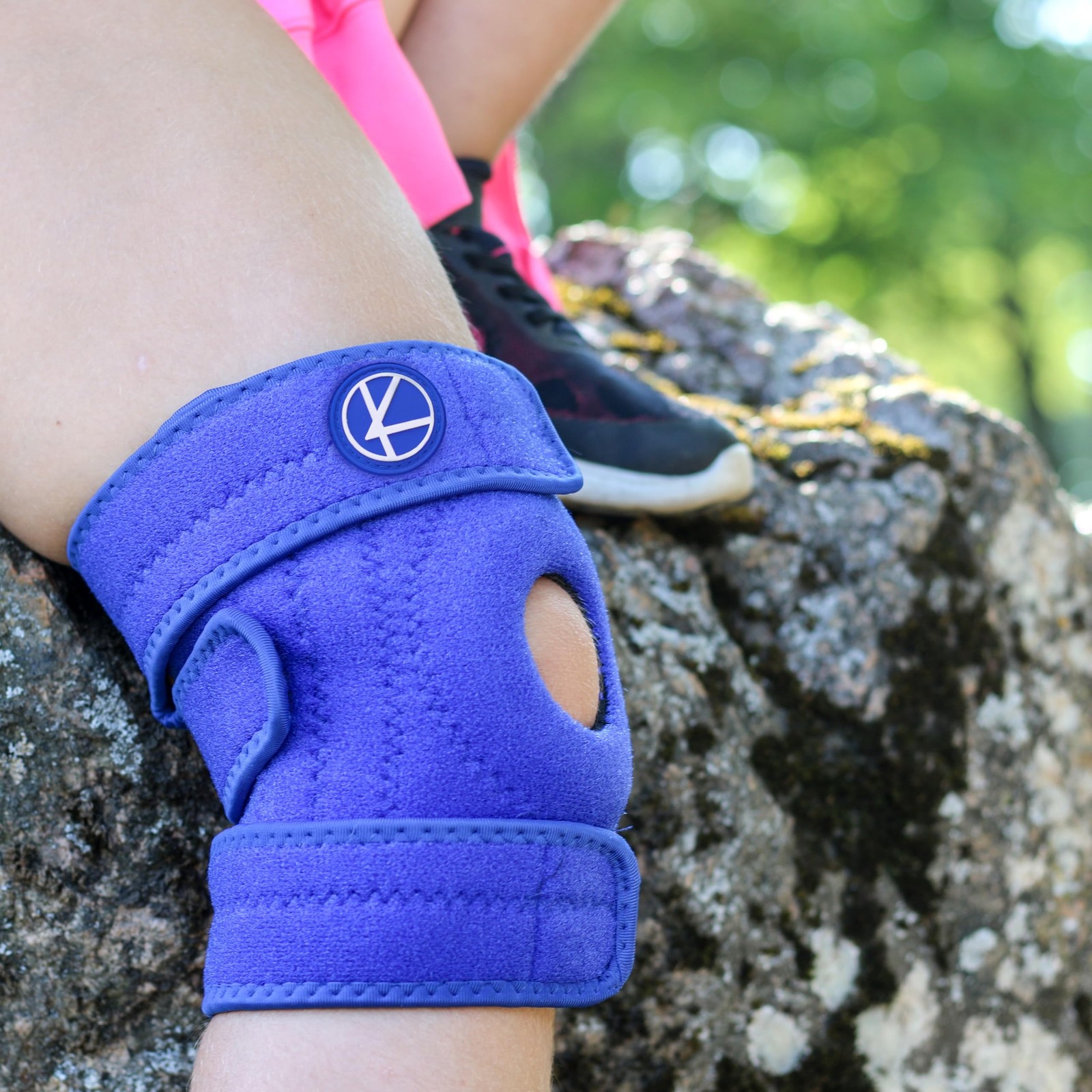 Kids Knee Brace Osgood Schlatter Youth Compression Support Boys Girls Blue