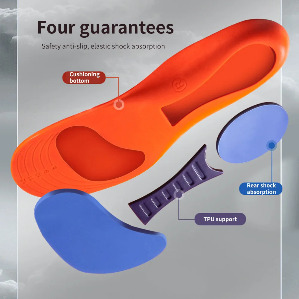 Sport Arch Orthopedic Insoles for Shoes Sole Shock Absorption Cushion Running El