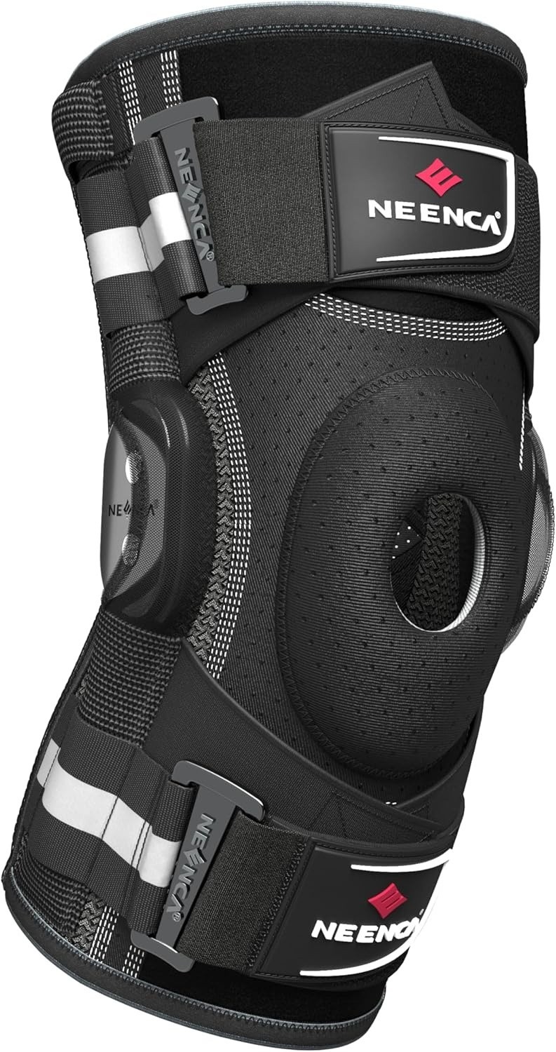 Professional Knee Brace for Knee Pain, Hinged Knee Support with Patented X-Strap