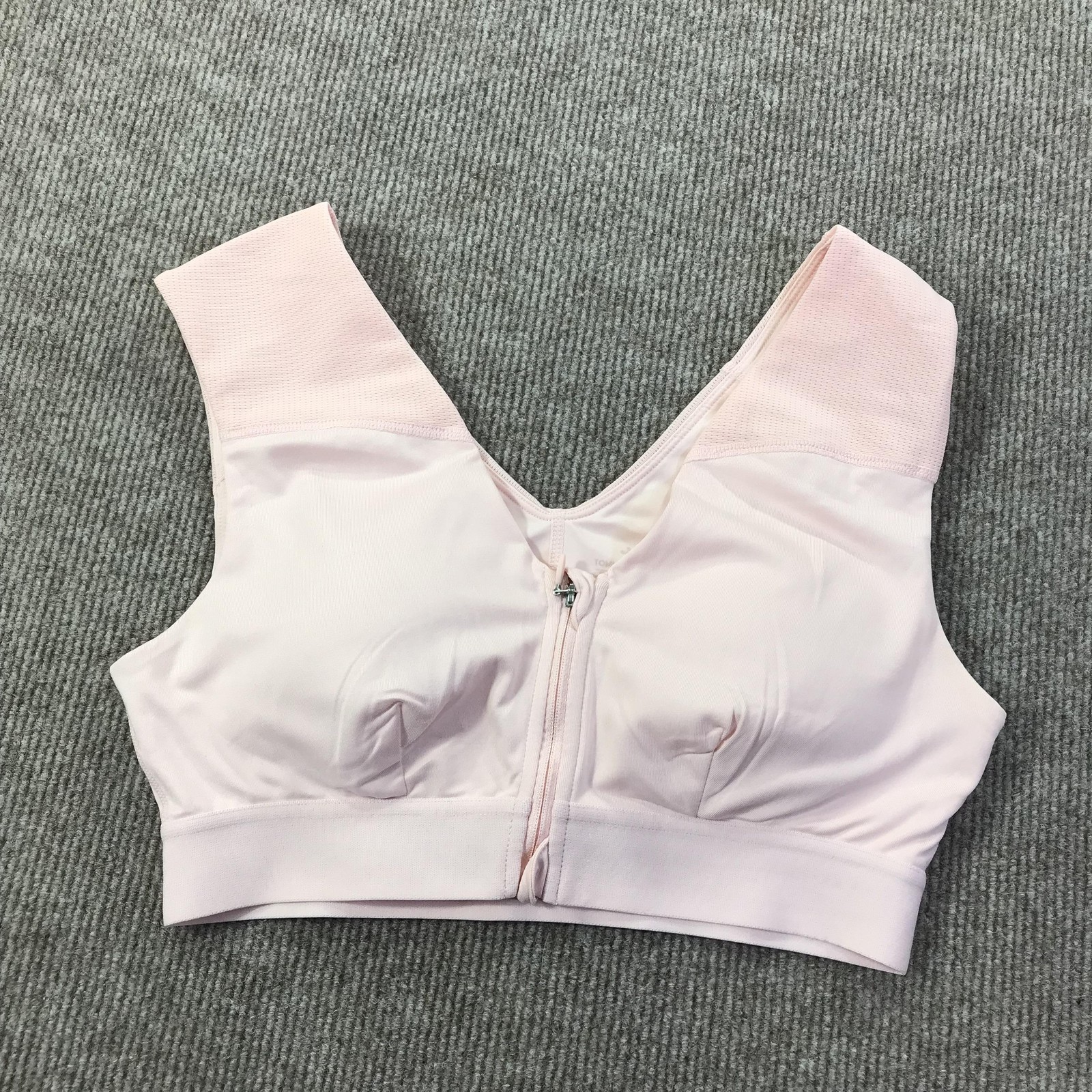Tommie Copper Shoulder Support Bra Medium Pink Zip Front Copper Znergy Women M
