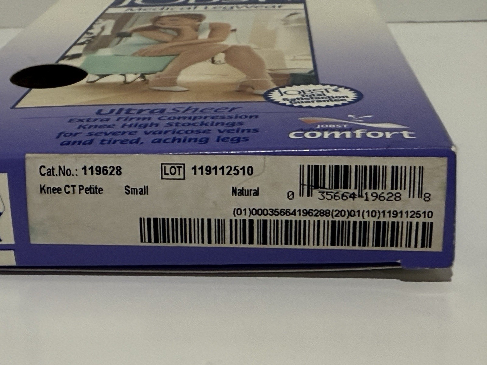 JOBST EXTRA FIRM KNEE 30-40 CLOSED TOE KNEE HIGH STOCKINGS 119628 NATURAL SHEER