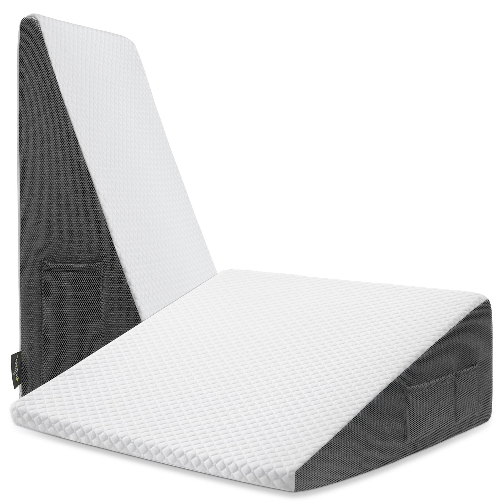Cozymaker 10″ Bed Wedge Pillow for Triangle 24*24*10 inch, White-grey
