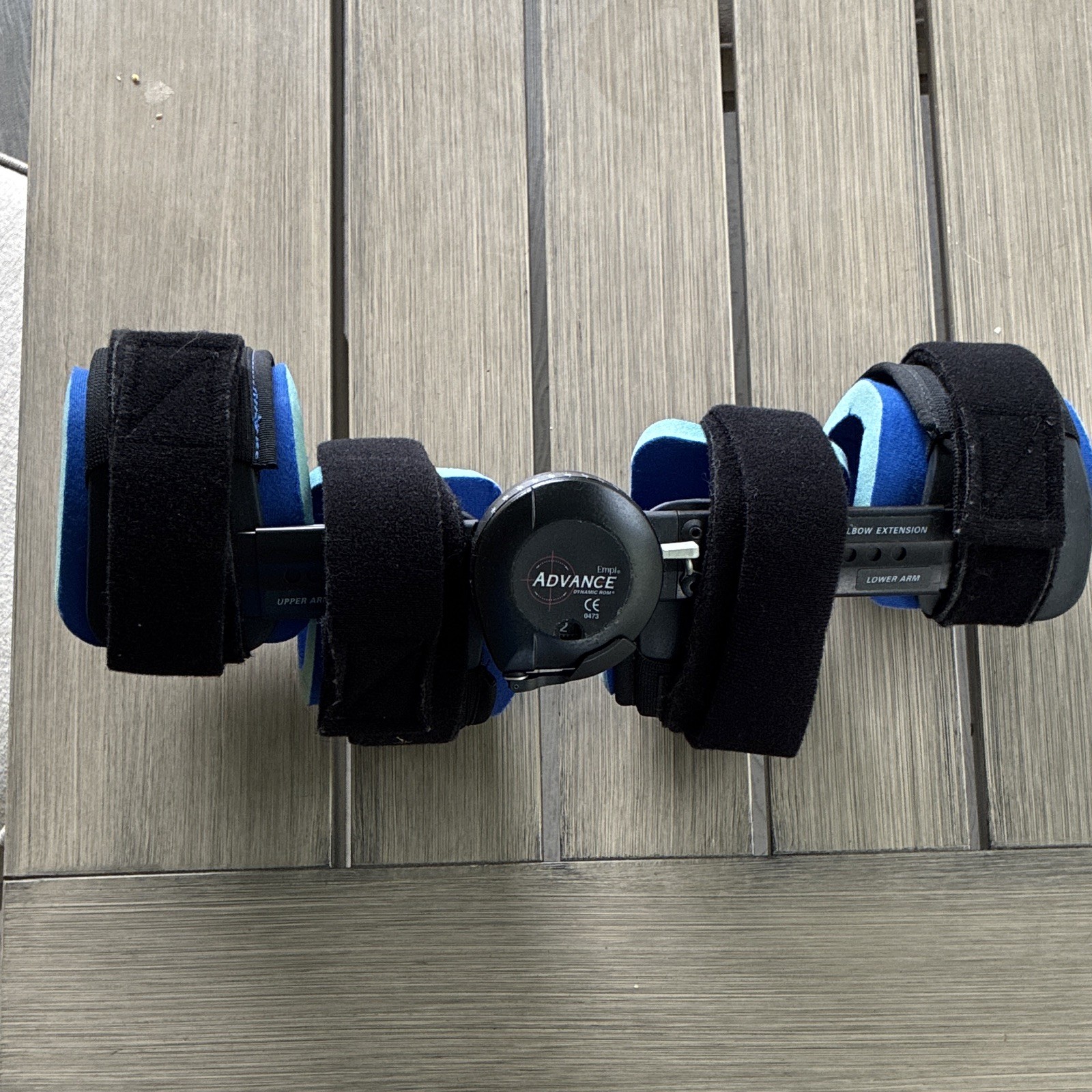 Empi Advance Dynamic ROM Elbow Orthosis Brace Adjustable Black/Blue Unisex